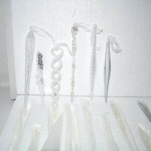 Frontgate High Quality Glass Assorted Crystal Icicles, Set of 12 #181230 NIB